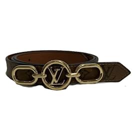 Louis Vuitton-Louis Vuitton Monogram Santur LV Prim Reversible Belt-Brown