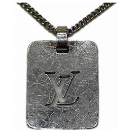 Louis Vuitton-Louis Vuitton Pendant Champs Elysees PM Necklace-Silvery