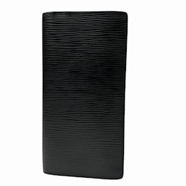 Louis Vuitton-Louis Vuitton Epi Portefeuille Brazza Long Wallet-Black