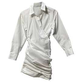 Alexander Wang Drapé-Hemdkleid aus weißer Baumwolle Weiß