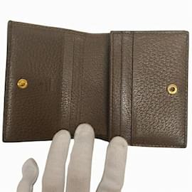 Gucci-GUCCI Offdia 523155 GG Supreme Bi-fold Wallet for Women-Beige,Dark brown