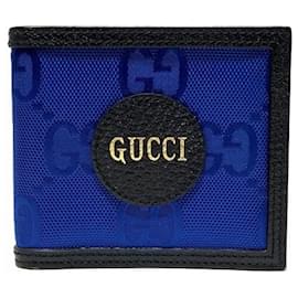 Gucci-GUCCI Off the Grit Bi-fold Wallet-Black,Blue