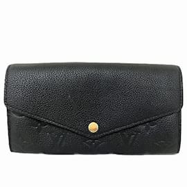 Louis Vuitton-Louis Vuitton Monogram Empreinte Portefeuille Sarah M61182 Long Wallet-Black
