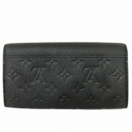 Louis Vuitton-Louis Vuitton Monogram Empreinte Portefeuille Sarah M61182 Long Wallet-Black