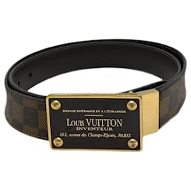 Louis Vuitton-Cinto reversível Louis Vuitton Damier Santur Aventure-Marrom