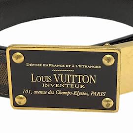 Louis Vuitton-Cinto reversível Louis Vuitton Damier Santur Aventure-Marrom