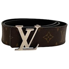 Louis Vuitton-Cinto reversível Louis Vuitton Monogram Santur LV Initial-Marrom,Preto