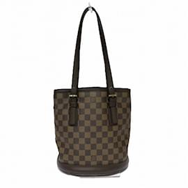 Louis Vuitton-Louis Vuitton Damier Marais Bucket Bag-Brown,Damier ebene