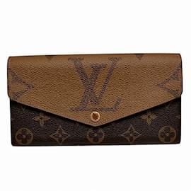 Louis Vuitton-Louis Vuitton Monogram Giant Portefeuille Sarah Long Wallet-Brown,Monogram