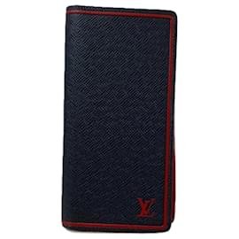 Louis Vuitton-Louis Vuitton Taiga Portefeuille Brazza Long Wallet-Navy blue