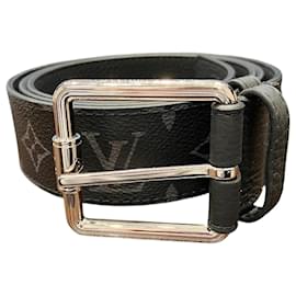 Louis Vuitton-Cinto reversível Monogram Eclipse Louis Vuitton-Preto,Monograma