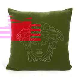 Versace-Versace Medusa Rhinestone Cushion-Red