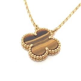 Van Cleef & Arpels-Collier en œil de tigre K18 Van Cleef & Arpels Alhambra-Doré