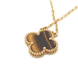 Van Cleef & Arpels-Collier en œil de tigre K18 Van Cleef & Arpels Alhambra-Doré