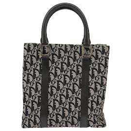 Christian Dior-Christian Dior Trotter Canvas Mini Tote Bag Navy Silver Auth 101380A-Silvery,Navy blue