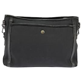 Autre Marque-BOTTEGA VENETA INTRECCIATO Shoulder Bag Canvas Black Auth 101220-Black