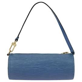Louis Vuitton-LOUIS VUITTON Epi Papillon Pouch Blue LV Auth 101235-Blue