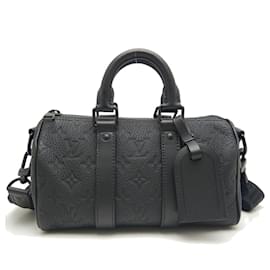 Louis Vuitton-Louis Vuitton Monogram Taurillon Keepall Bandouliere 25 Bag-Black