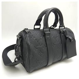 Louis Vuitton-Louis Vuitton Monogram Taurillon Keepall Bandouliere 25 Bag-Black