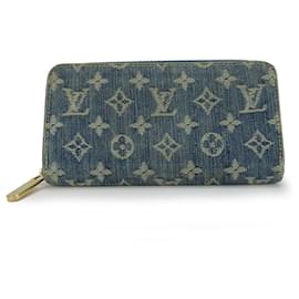 Louis Vuitton-Louis Vuitton Monogram Denim Leather Zippy Wallet-Blue