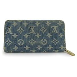 Louis Vuitton-Louis Vuitton Monogram Denim Leather Zippy Wallet-Blue