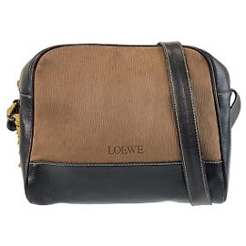 Loewe Vintage Velazquez Leather Shoulder Bag Brown