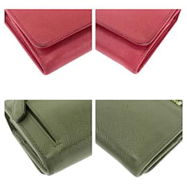 Prada-Prada Saffiano Leather Long Wallet 1MH132-Red