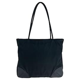 Prada-Prada Nylon Tessuto Logo Tote Bag-Black