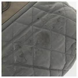 Chanel-CHANEL Matelasse Hand Bag Leather 2way Gray CC Auth bs19745-Brown