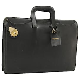 Autre Marque-Burberrys Business Bag Leather Black Gold Auth ti2374-Black,Golden