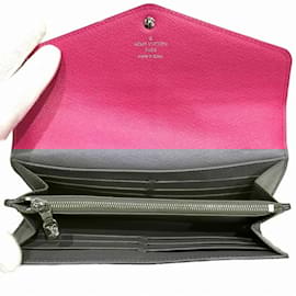 Louis Vuitton-Louis Vuitton Epi Portefeuille Sarah Long Wallet-Black,Pink