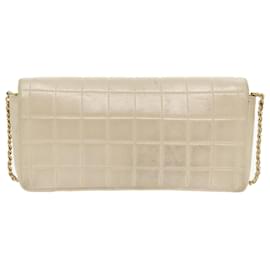 Chanel-CHANEL Choco Bar Chain Shoulder Bag Lamb Skin Gold Tone Gold CC Auth bs20107-Golden,Other