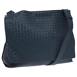 Autre Marque-BOTTEGA VENETA INTRECCIATO Shoulder Bag Leather Navy Auth 101224-Navy blue
