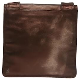 Chanel-CHANEL Shoulder Bag Leather Bronze CC Auth 101129-Bronze