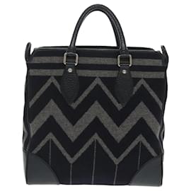 Louis Vuitton-LOUIS VUITTON Covervale Hand Bag Wool Navy M95241 LV Auth bs19947-Navy blue
