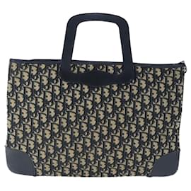 Christian Dior-Christian Dior Trotter Canvas Hand Bag Canvas Navy Auth ki5136-Navy blue
