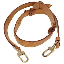 Louis Vuitton-LOUIS VUITTON Adjustable Shoulder Strap Leather 31.9""-39.8"" Beige Auth 101367-Beige