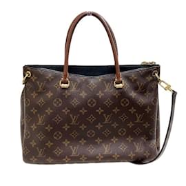 Louis Vuitton-Louis Vuitton Monogram Pallas M41064 Tote Shoulder Bag-Black