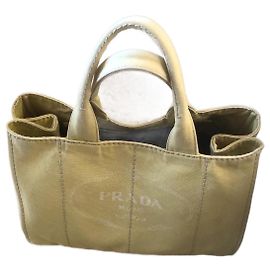 Bolsa tote de denim Canapa amarela da Prada Amarelo