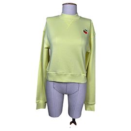 Sportmax Sweatshirt Cherry Cropped Jaune Coton M Jaune