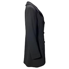 Dolce & Gabbana-Dolce & Gabbana Double Breasted Coat in Black Wool-Black