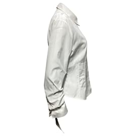 Fendi-Fendi Corset Button Down Shirt in White Cotton-White,Cream
