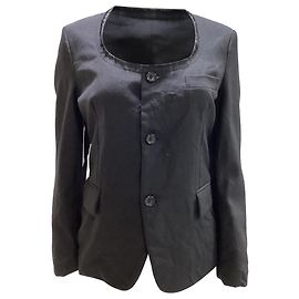 Comme Des Garcons Comme des Garçons Frayed Jacket in Black Wool Black