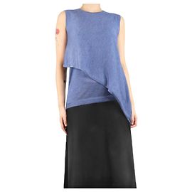 Derek Lam Blauer asymmetrischer Stricktop - Größe S Blau