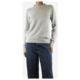 Prada Grau Cashmere-Ausschnitt-Pullover - Größe UK 6 Grau