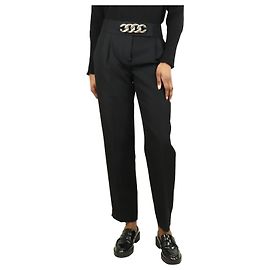 Alexander Wang Schwarze plissierte Hose mit Kettenverschluss - Größe UK 4 Schwarz