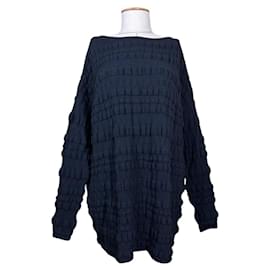 Autre Marque Sarah Pacini Oversize Langarmpullover Schwarz Wolle Schwarz