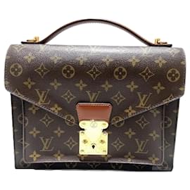 Louis Vuitton-Bolsa Louis Vuitton Monogram Monceau 28-Marrom