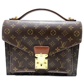 Borsa Louis Vuitton Monogram Monceau 28 Marrone