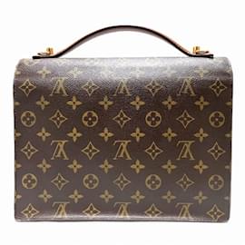 Louis Vuitton-Bolsa Louis Vuitton Monogram Monceau 28-Marrom